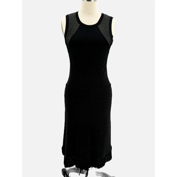 alessandro della'cqua NAPOLI Black Knit Mini Sleeveless Cocktail Dres IT 42/6 - Picture 13 of 13